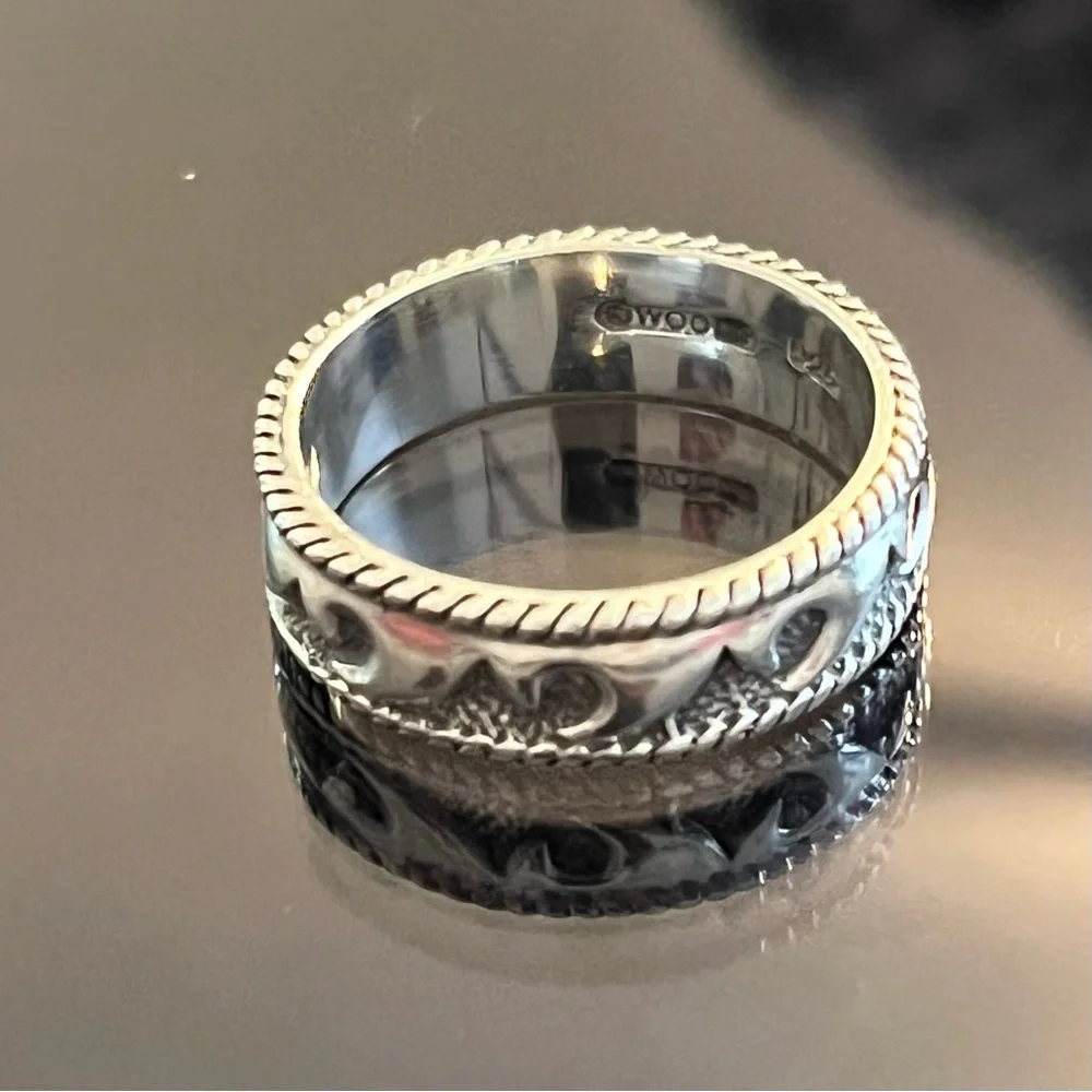 Sterling Silver Wave Band Ring Stamped 925 By Woods Unisex Size 8